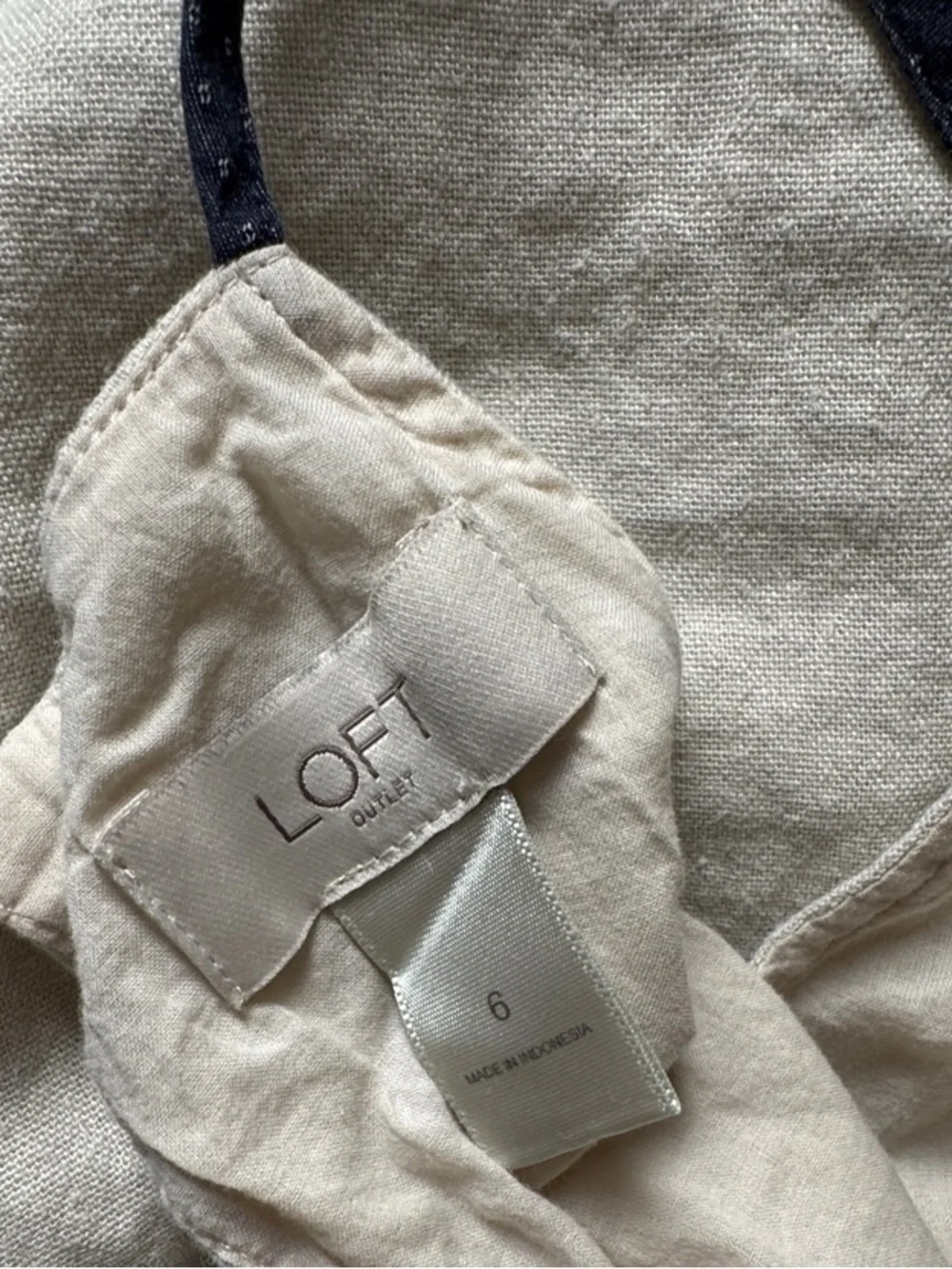 LOFT Cream Halter Mini Dress with Navy Floral Print - Picture 5 of 5